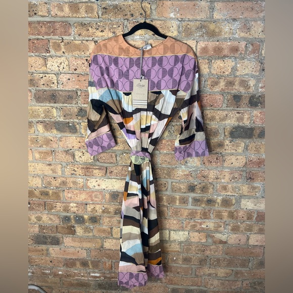 Devotion twins multi-colored patterned midi dress, size S, never been worn - Picture 3 of 4